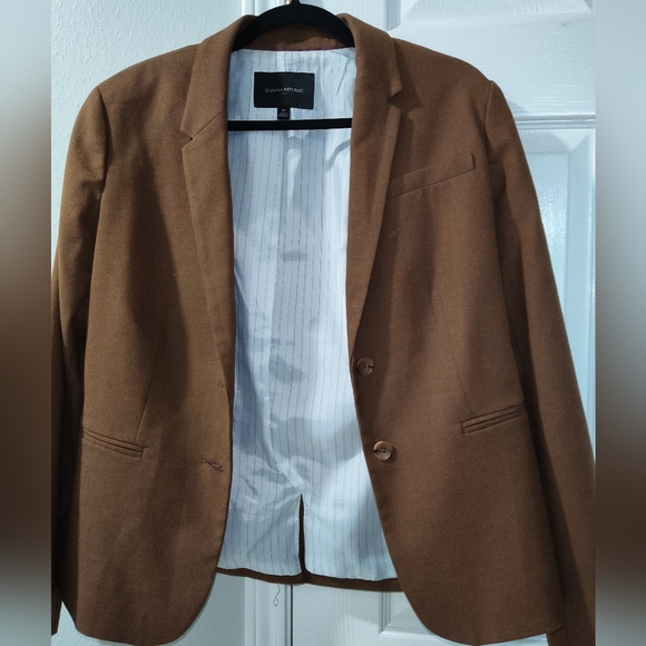 Banana Republic Women’s Sz 10 Brown Tailored Blazer Jacket Career Work Business - Picture 2 of 10